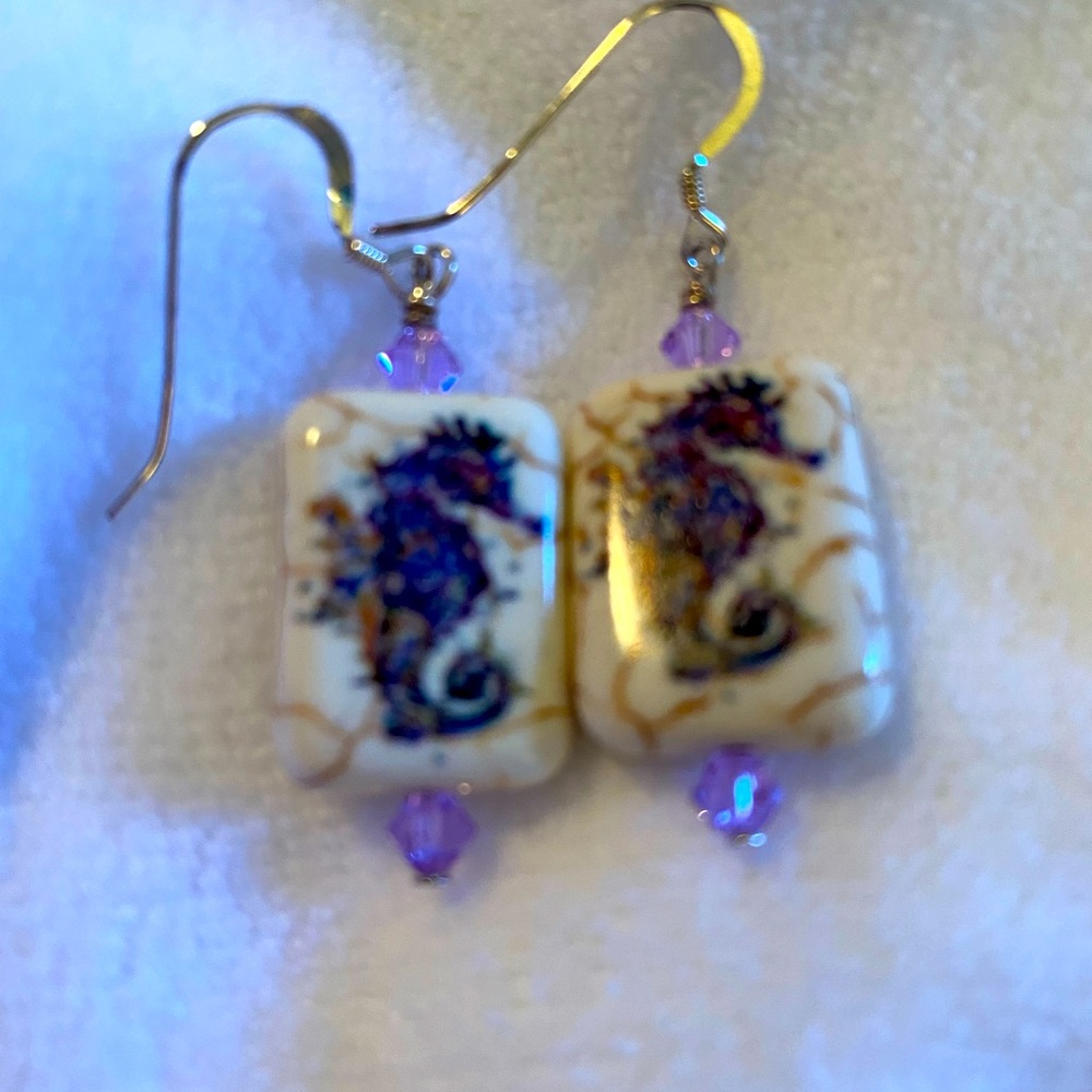 Hand made seahorse earrings